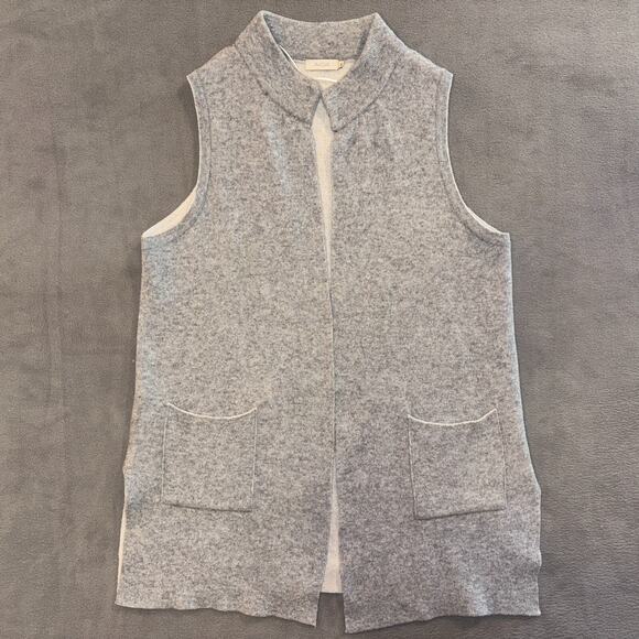 A.ida Gray Wool Sweater Cardigan Size Large Wool Blend Italy Pockets - Picture 1 of 10